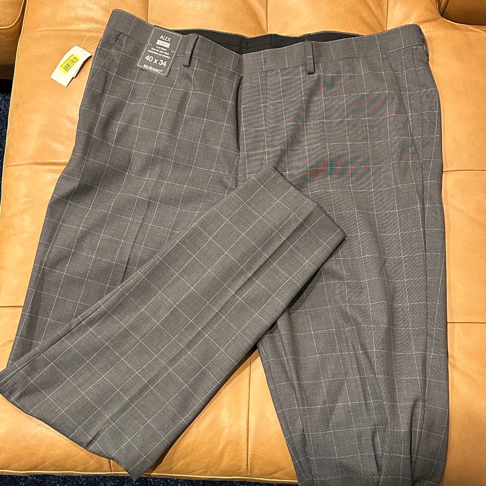 Murano Gray Plaid Dress Pants